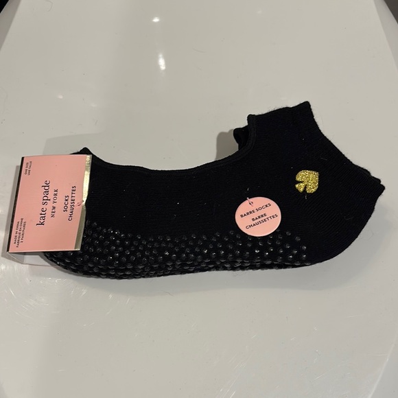 kate spade Accessories - Kate Spade Barre Socks with Gold Spade Logo Black